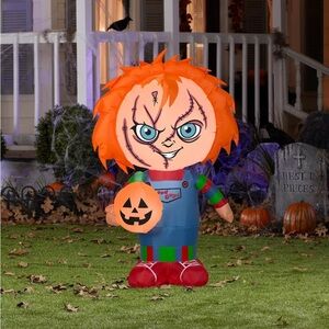 Inflatable Halloween Chucky Decoration with Pumpkin
